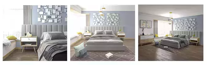 Modern Minimalism - 3D Bedroom Model 3D model