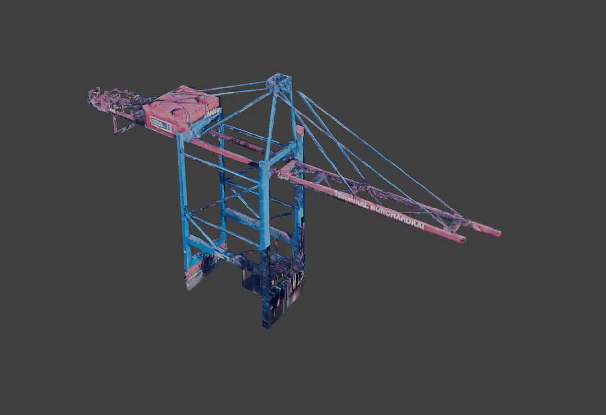 Container crane 1 from google maps Free 3D model