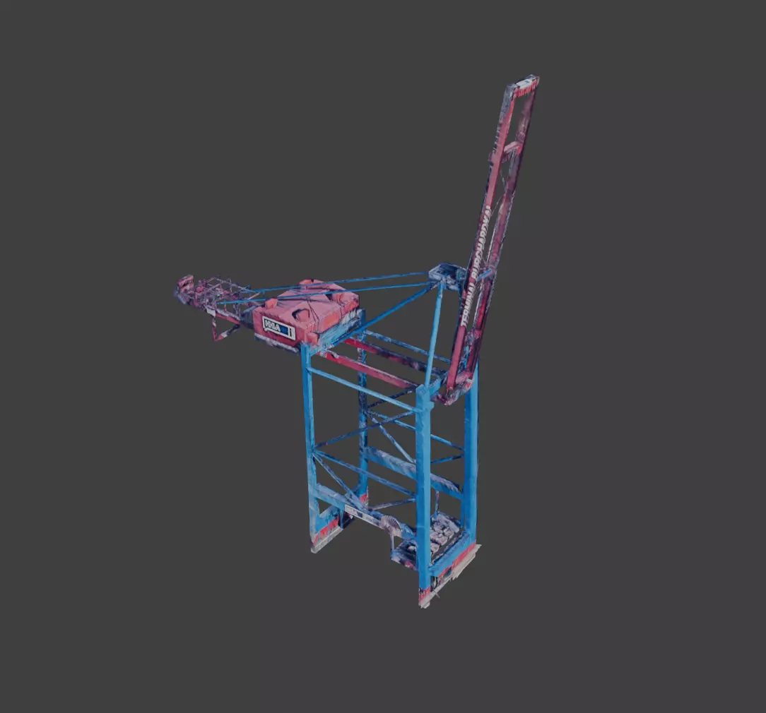 Container crane 2 exported from google maps Free 3D model