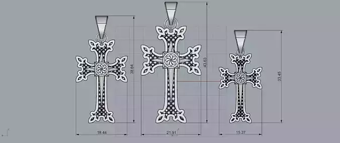 golden Crosses 3D model