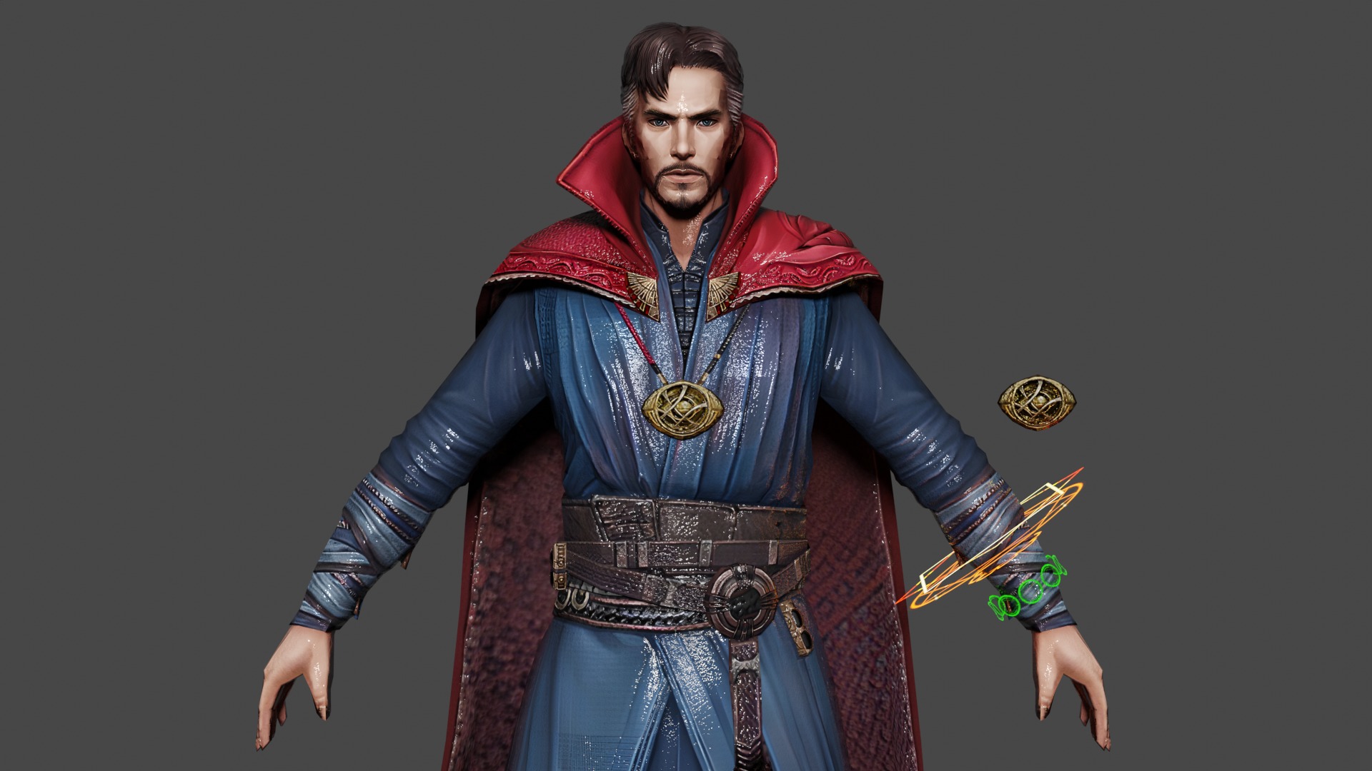 Doctor Strange Low-poly 3D model_1