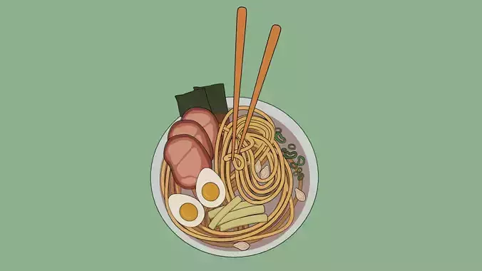 Ramen Stylized 3D Model 