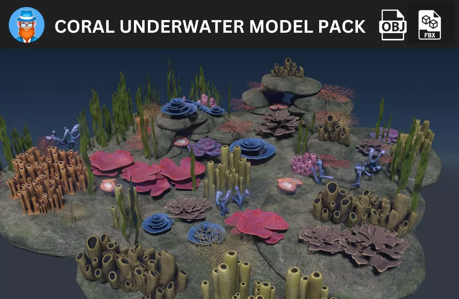 Coral Underwater 3D Model Pack 3D model