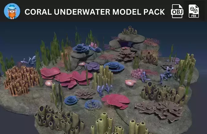 Coral Underwater 3D Model Pack
