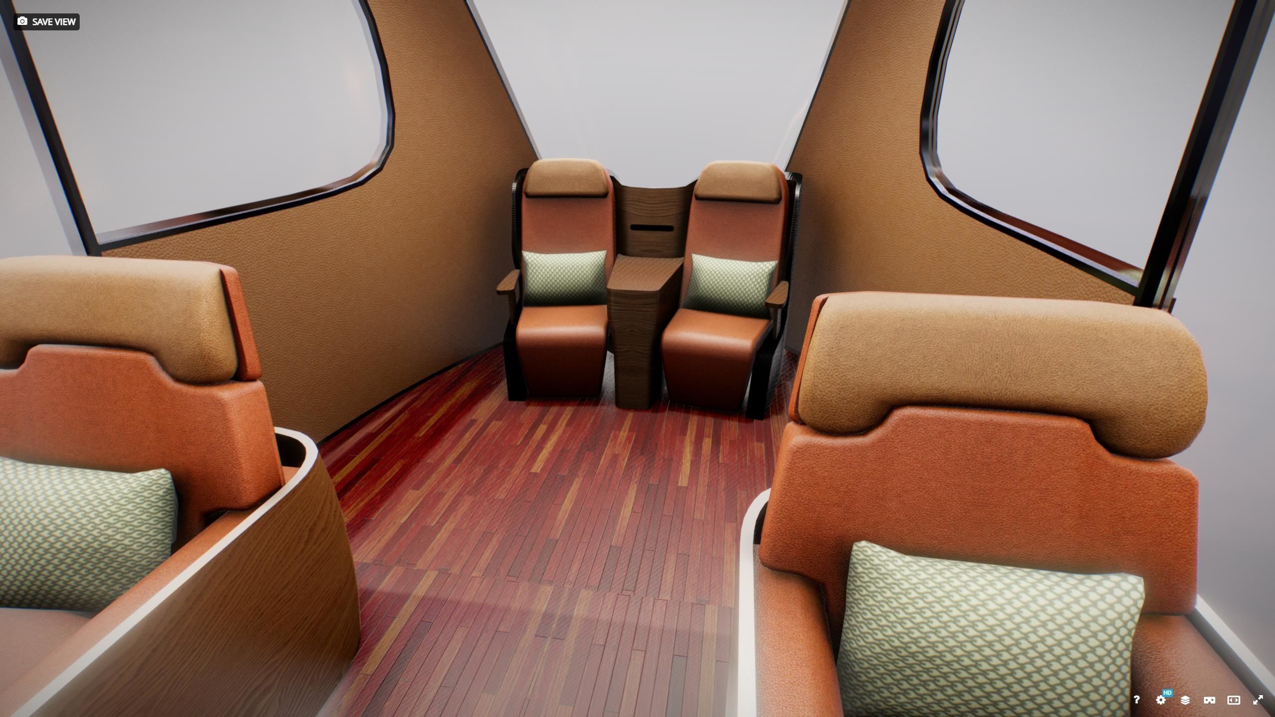 M0022 Medium poly vehicle 3d model Futuristic Tram Low-poly 3D model_13