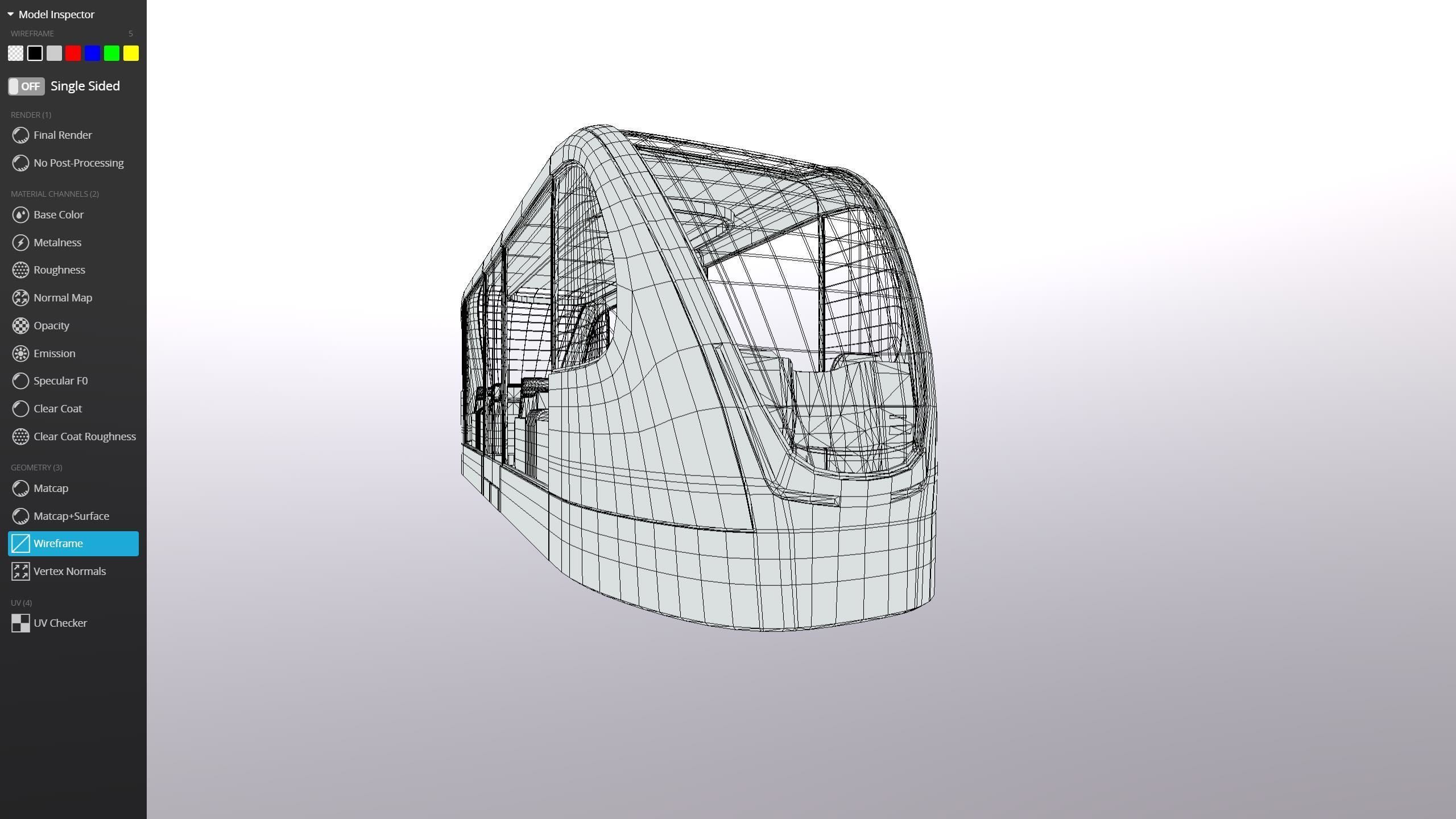 M0022 Medium poly vehicle 3d model Futuristic Tram Low-poly 3D model_5