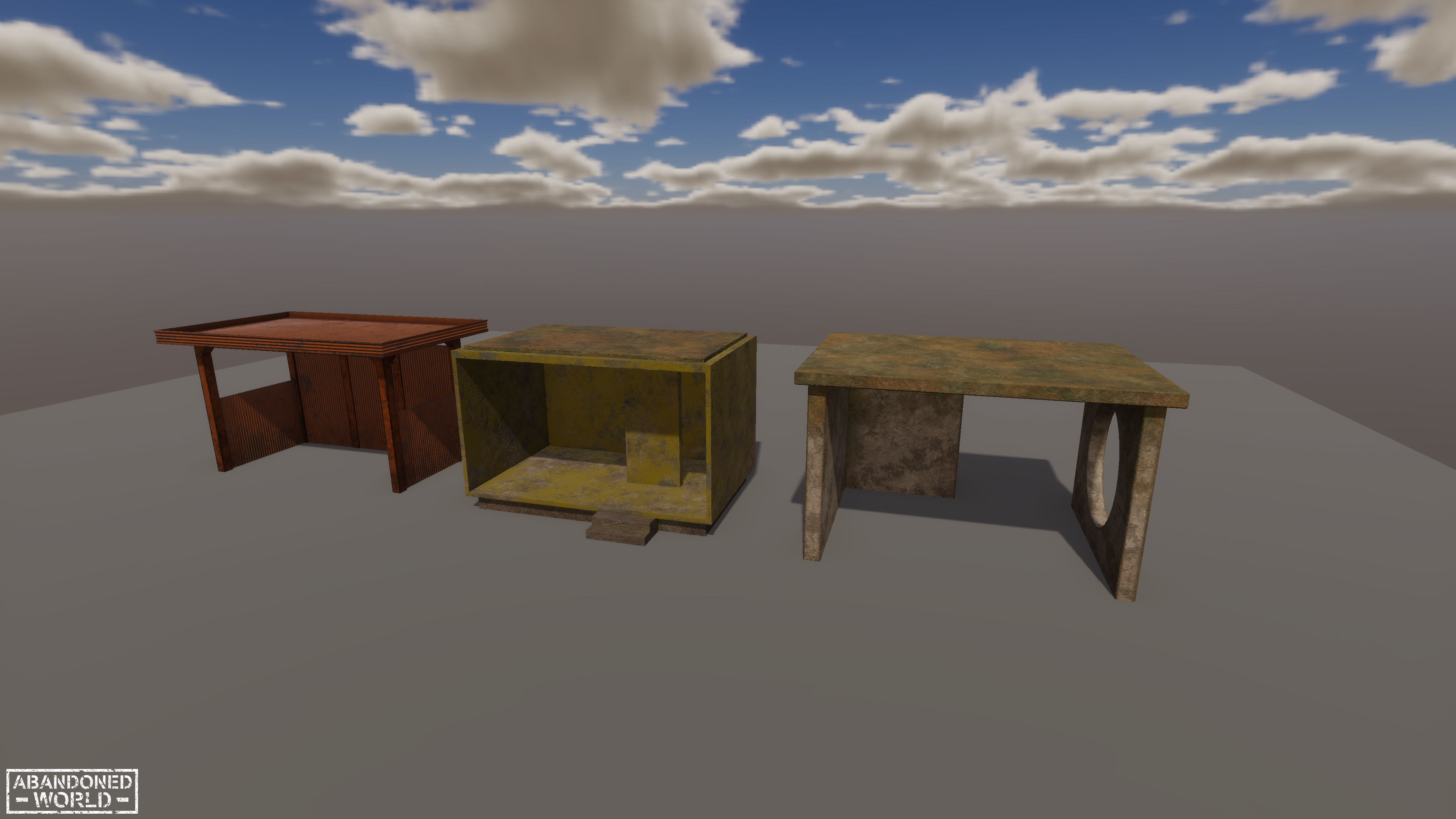 Soviet bus stops Low-poly 3D model_11