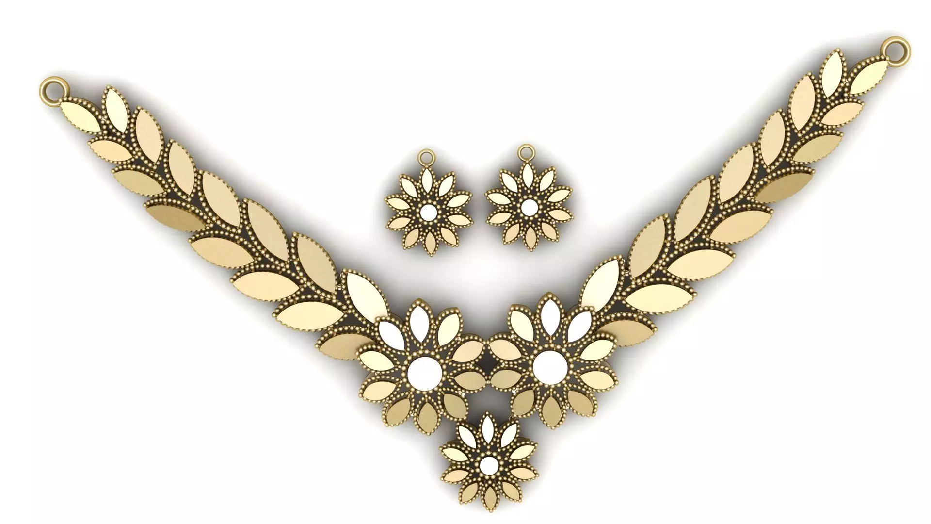 SUNFLOWER STYLE NECKLACE SET 3D PRINTABLE MODEL 3D print model