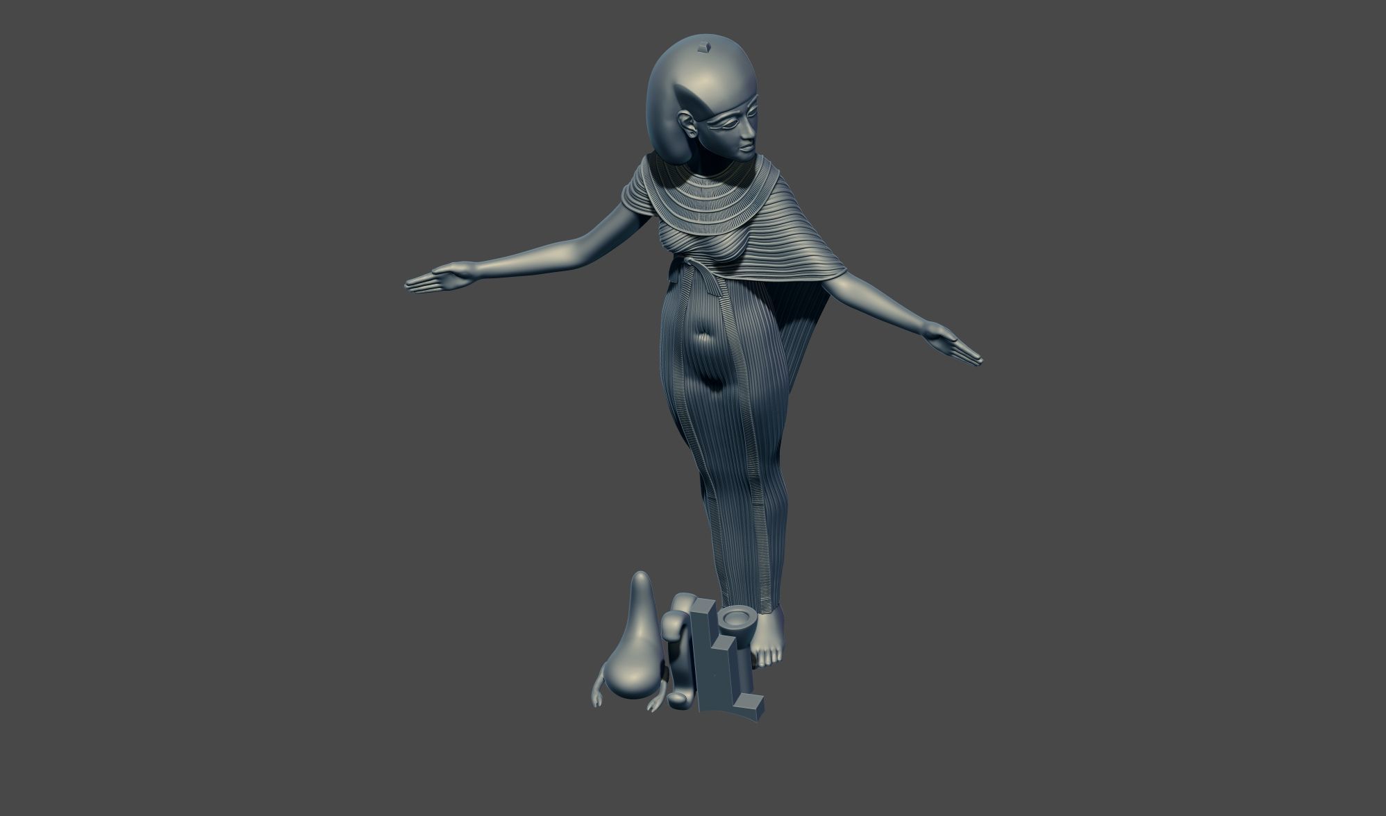 isis nephthys neith and sereke shrine of Tutankhamun 3d model 3D print model_9