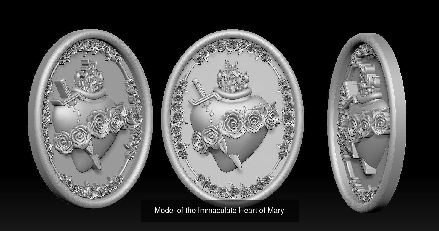 Three sacred hearts 3D print model 3D Model Collection_4