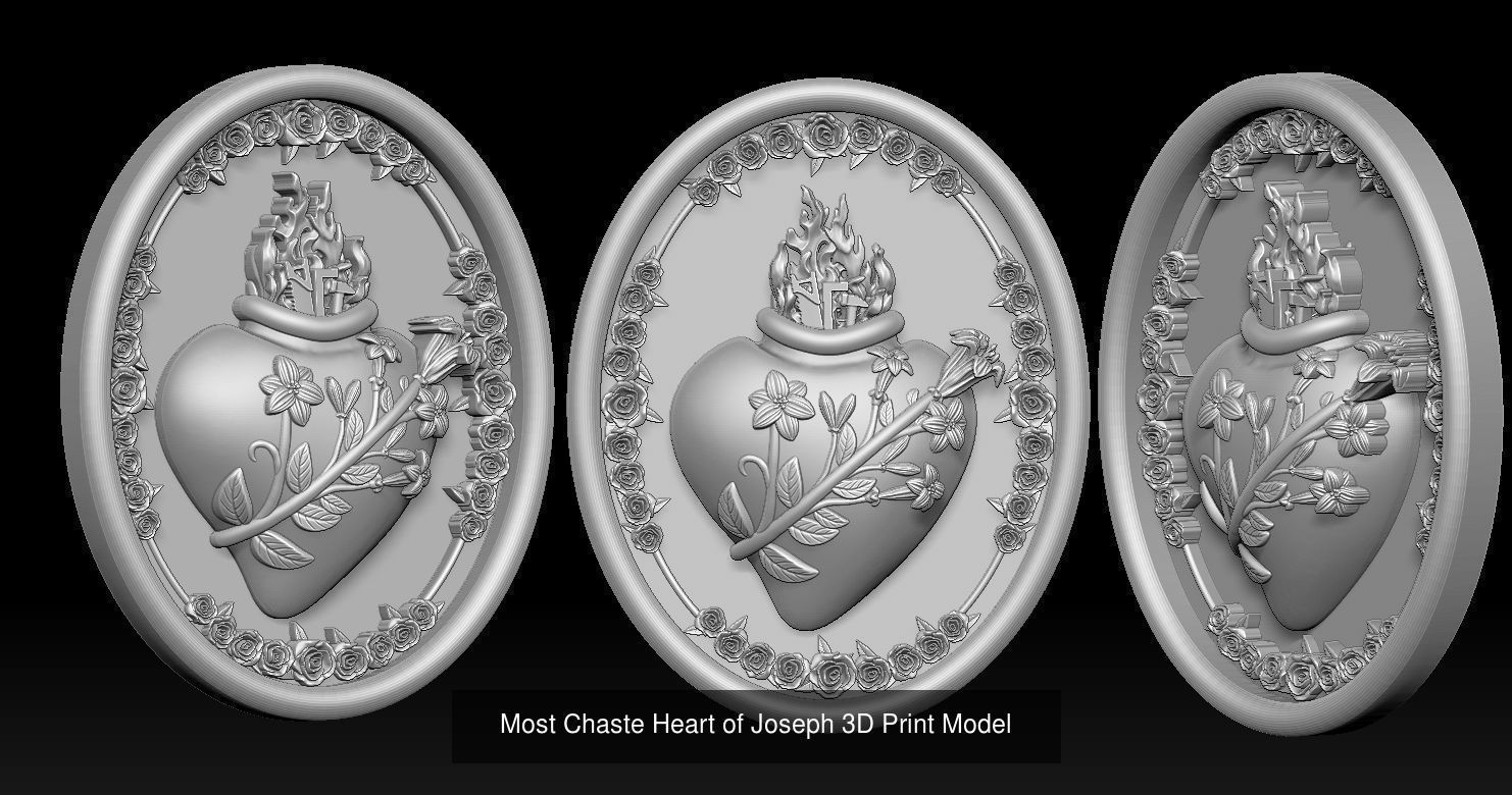 Three sacred hearts 3D print model 3D Model Collection_3