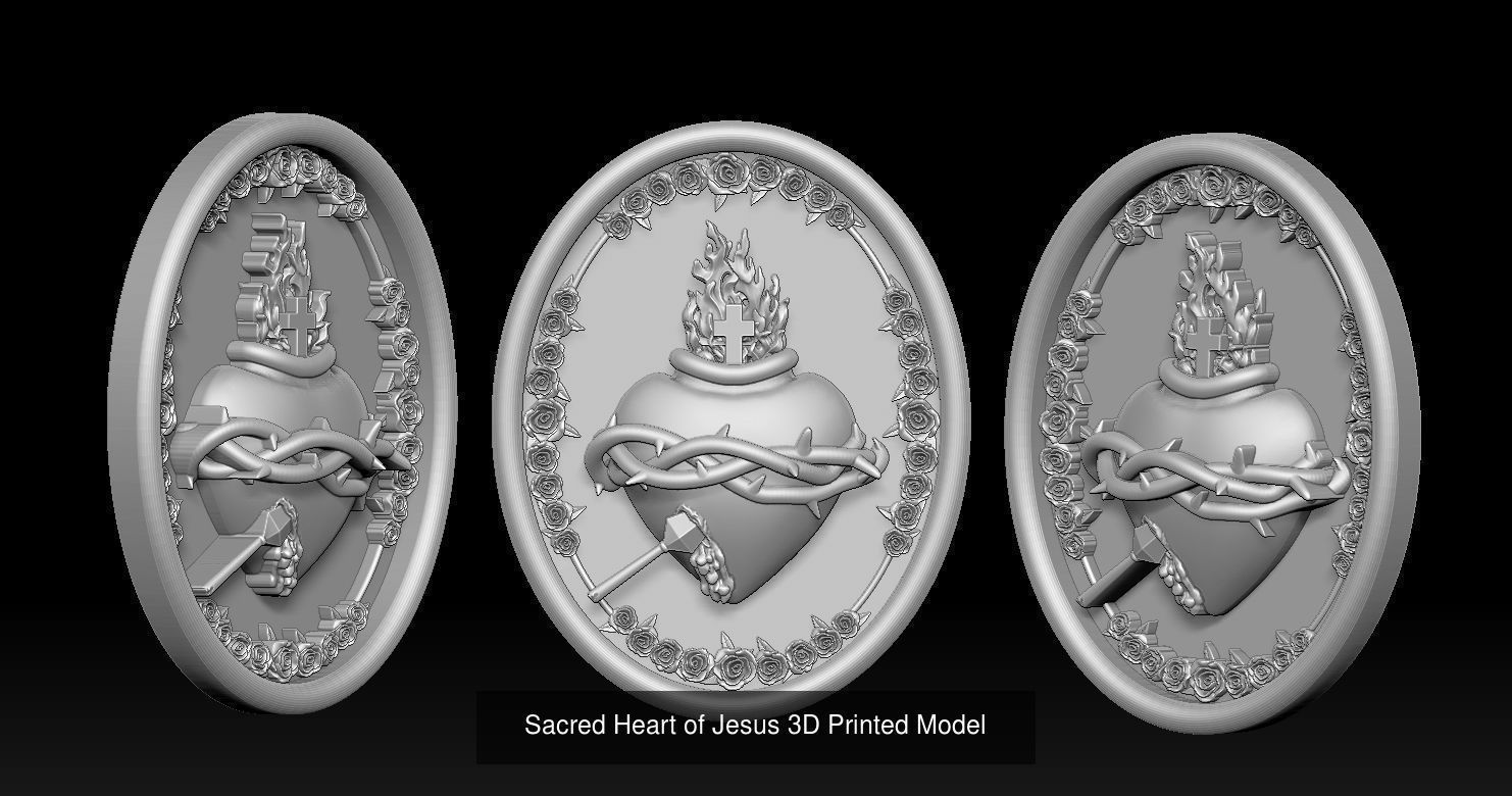 Three sacred hearts 3D print model 3D Model Collection_5
