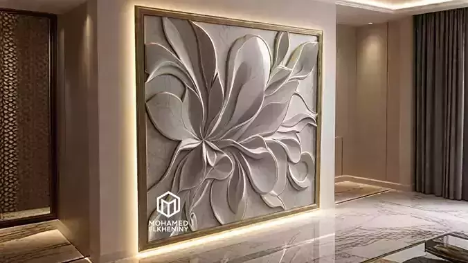 modern panel wall decor set wall relief mural CNC 129 