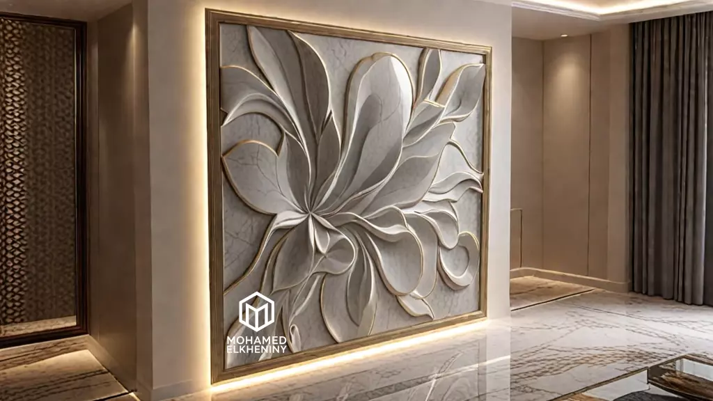 modern panel wall decor set wall relief mural CNC 129  3D model_0