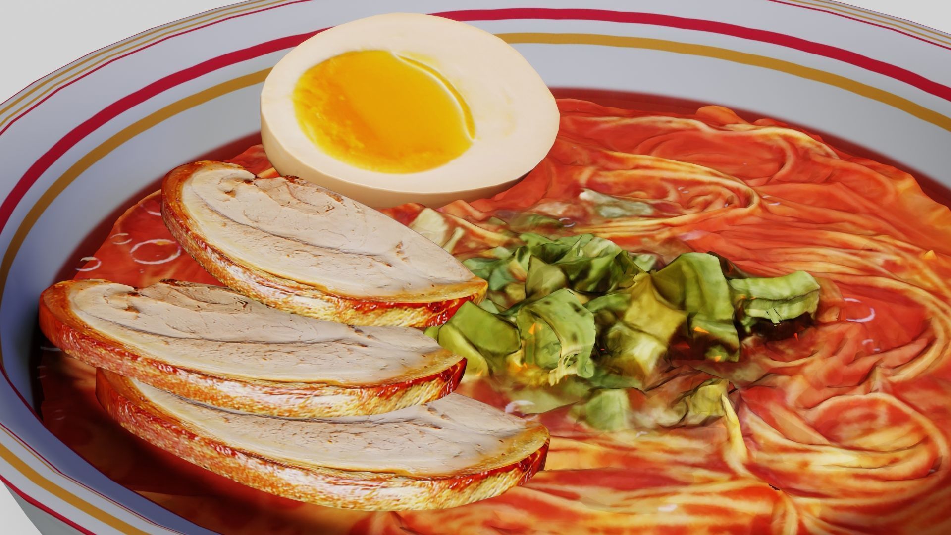 Ramen Low-poly 3D model_4