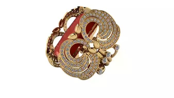 RED RUBY NEW DESIGN RING 3D PRINTABLE MODEL 3D print model