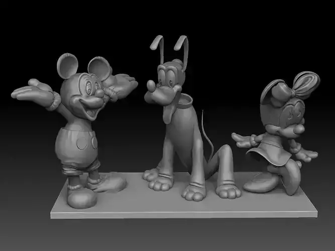 Mickey Minnie Pluto STL for 3d printing