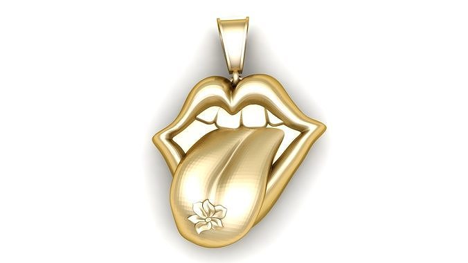 MOUTH TOUNGH FLOWER DESIGN PENDANT 3D PRINTABLE MODEL 3D print model