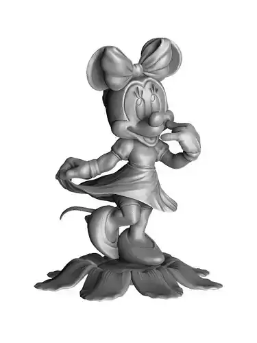 Minnie mouse with flower STL 3D print model