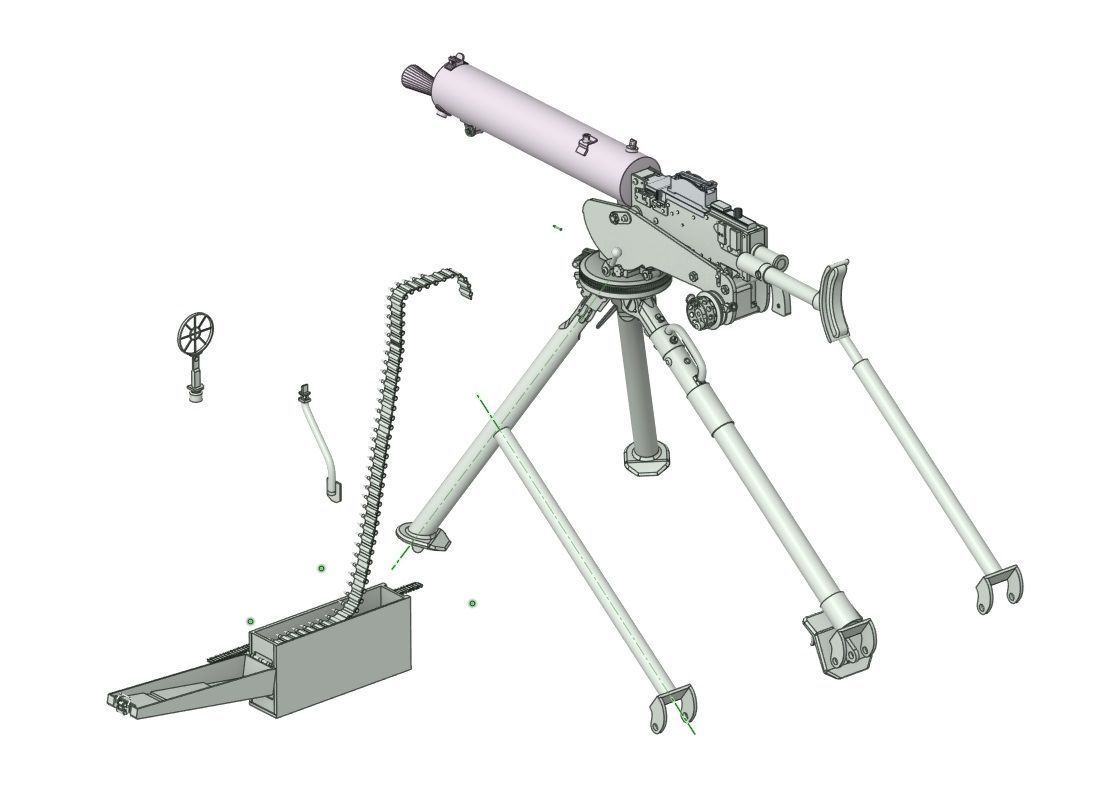 Polish WW2 machine gun CKM wz30 3D print model_4