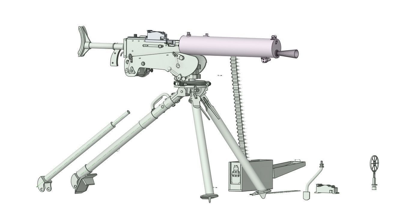 Polish WW2 machine gun CKM wz30 3D print model_3