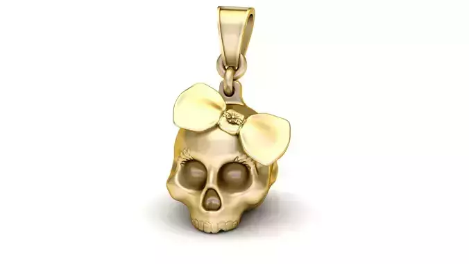 FEMALE SKULL FACE PENDANT 3D PRINTABLE MODEL