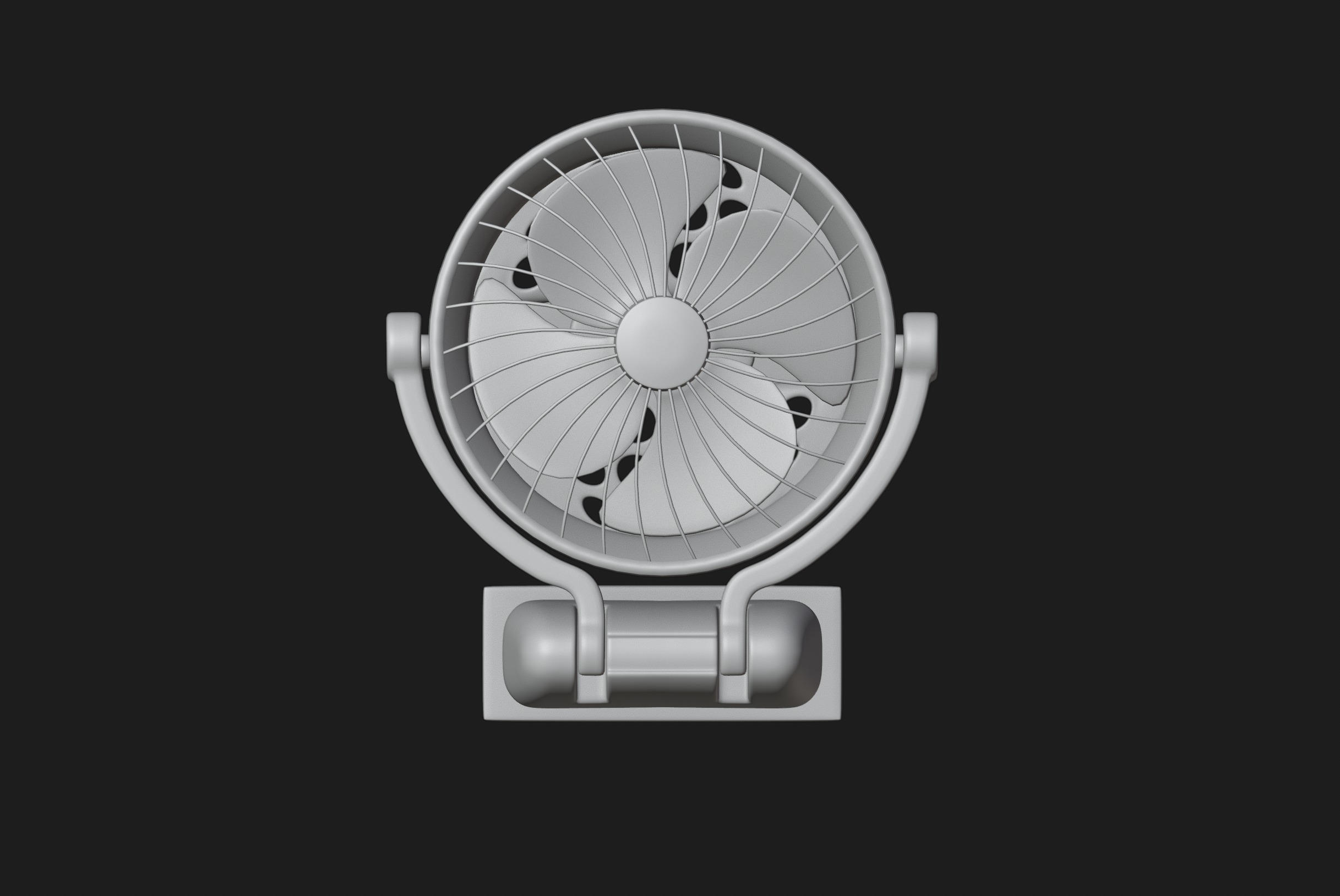 Wall Mount Fan Low-poly 3D model_5
