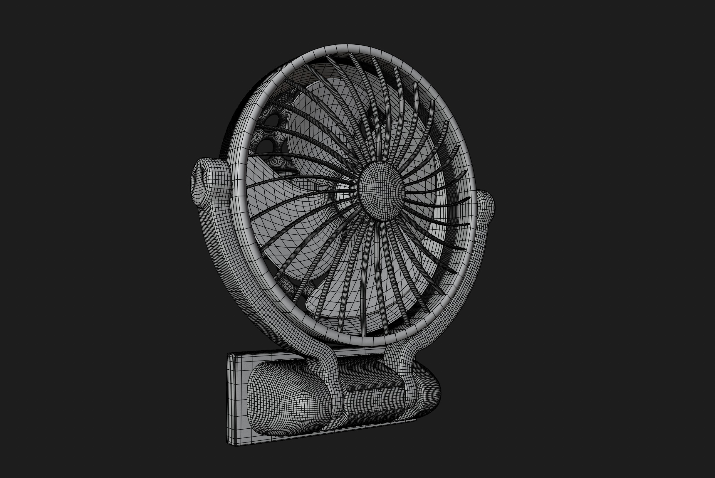Wall Mount Fan Low-poly 3D model_9