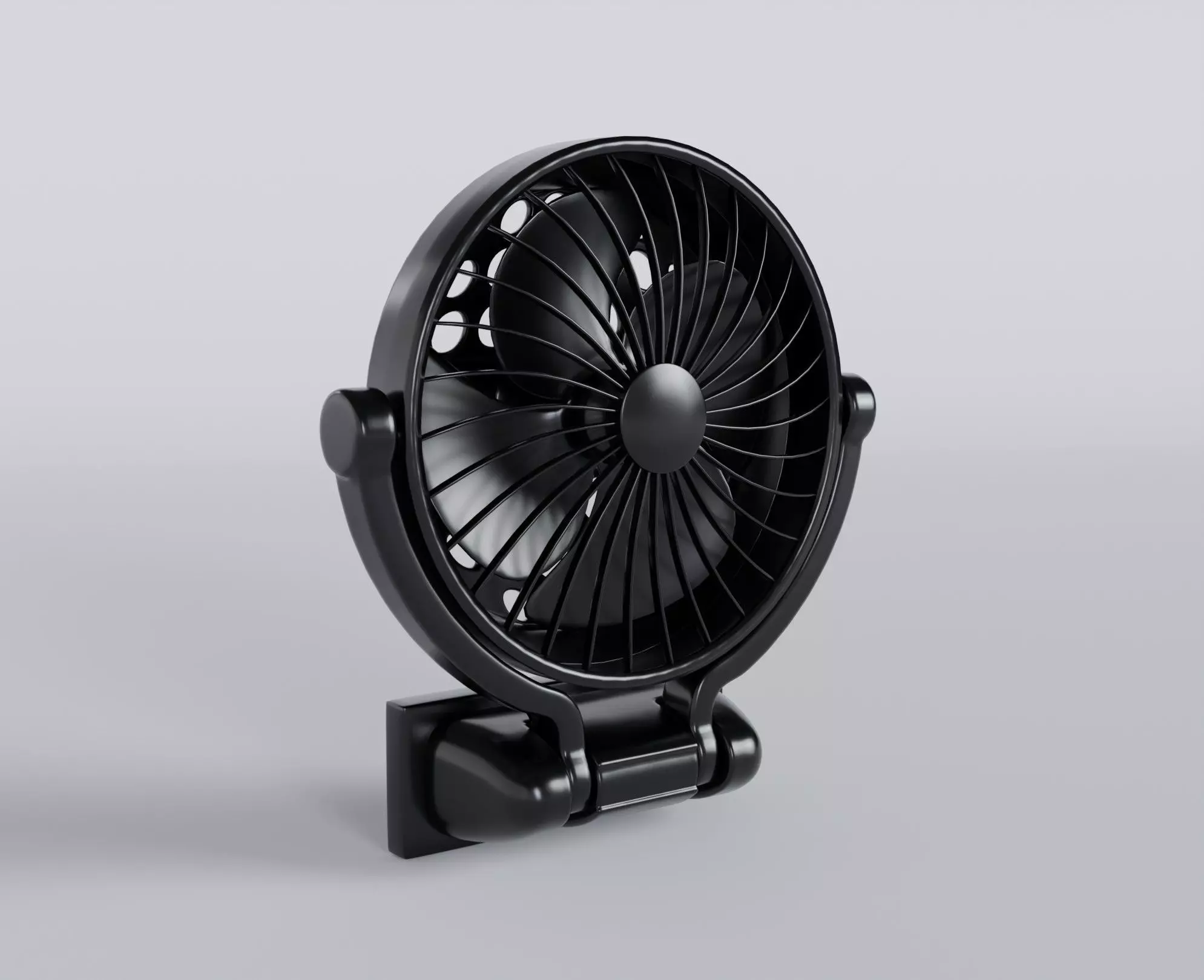 Wall Mount Fan Low-poly 3D model_0