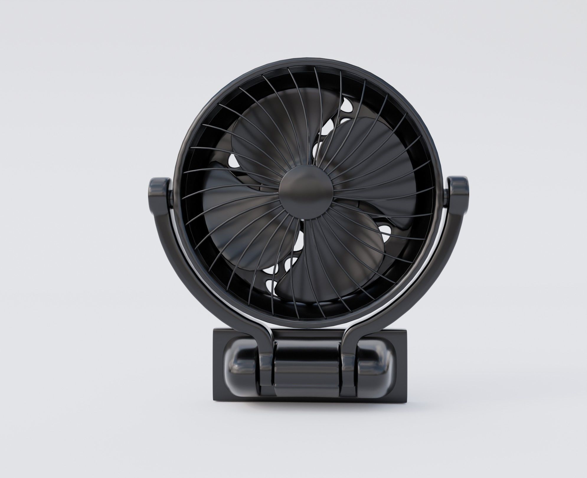 Wall Mount Fan Low-poly 3D model_2