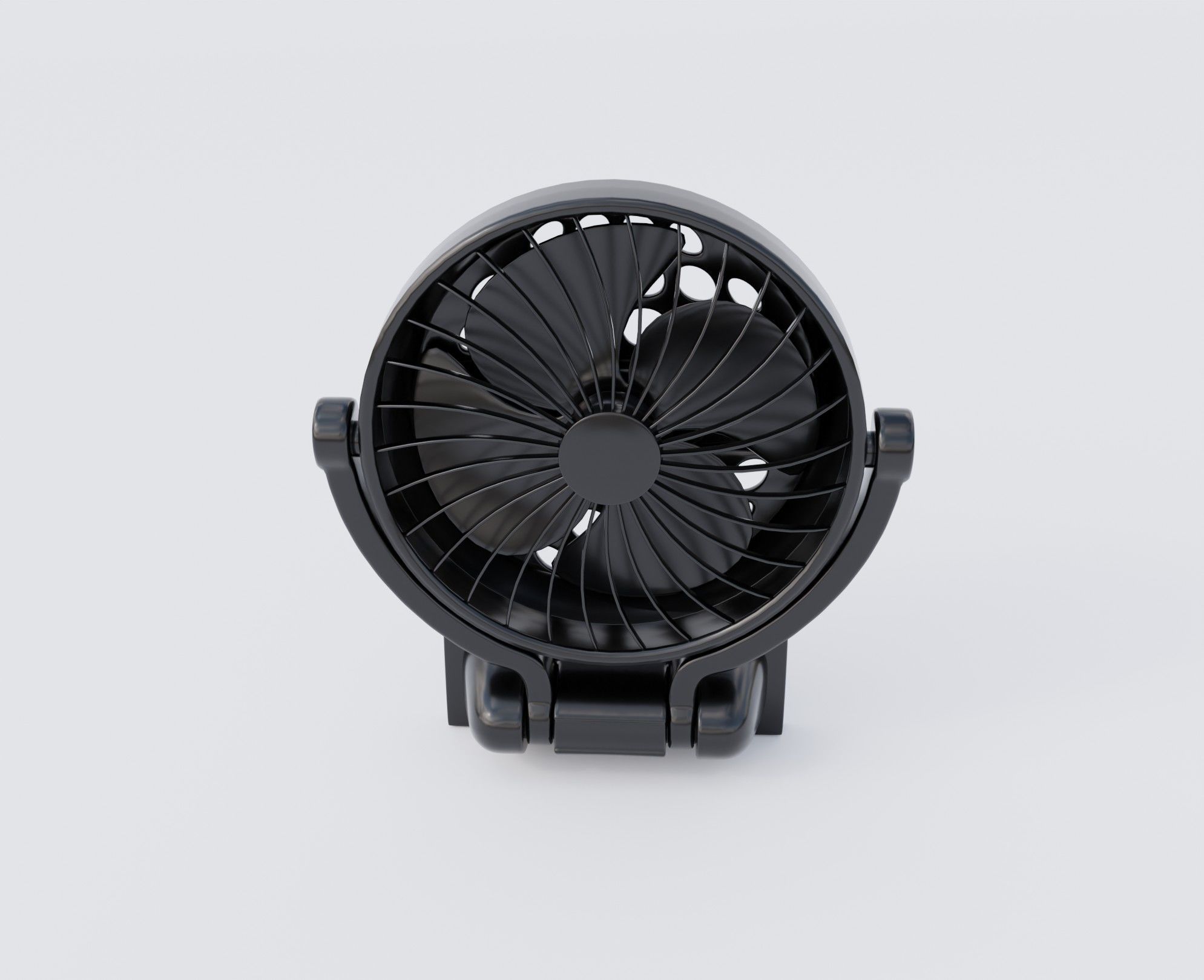 Wall Mount Fan Low-poly 3D model_3