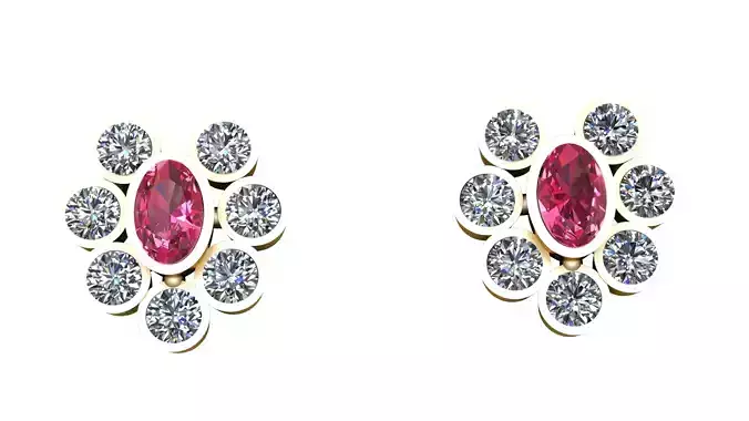 PRECIOUS DIAMOND AND RED RUBY PENDANT 3D PRINTABLE MODEL 3D print model