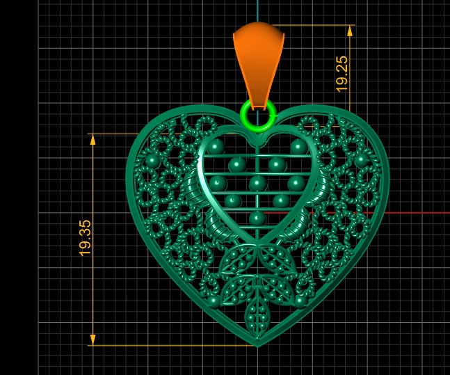 PRECIOUS DESIGN HEART PENDANT 3D PRINTABLE MODEL 3D print model_1
