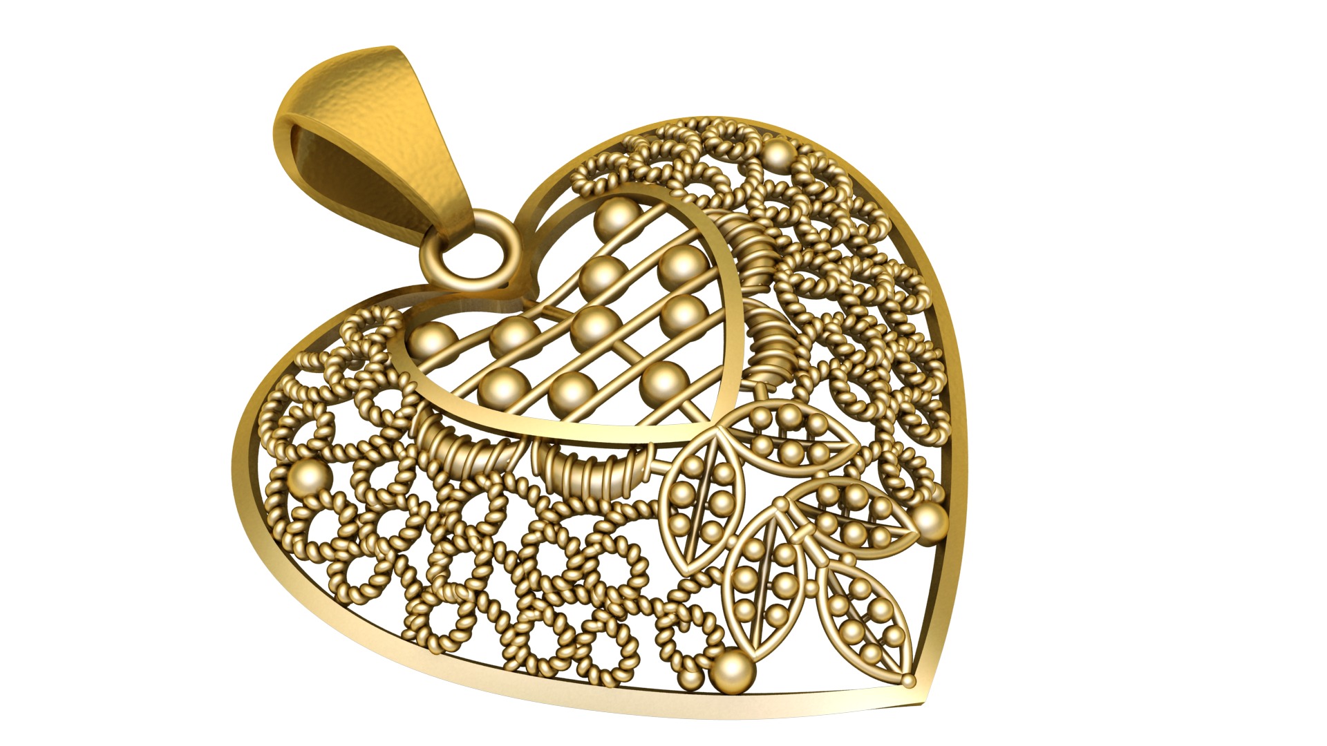 PRECIOUS DESIGN HEART PENDANT 3D PRINTABLE MODEL 3D print model_2