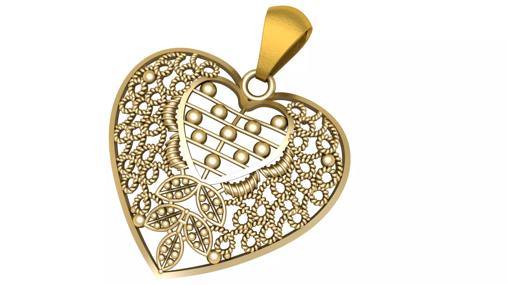 PRECIOUS DESIGN HEART PENDANT 3D PRINTABLE MODEL 3D print model_0
