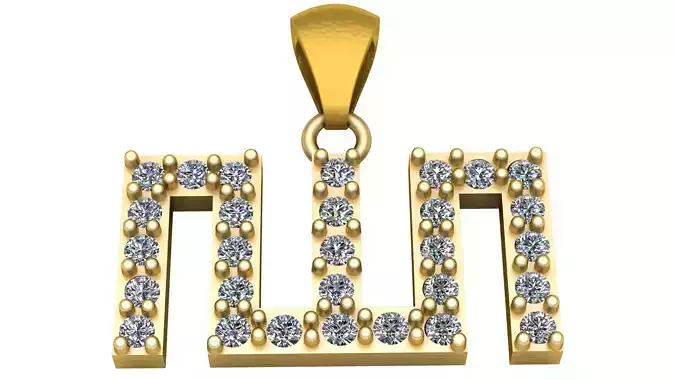 VARSITY INITAL PENDANT 3D PRINTABLE MODEL 3D print model