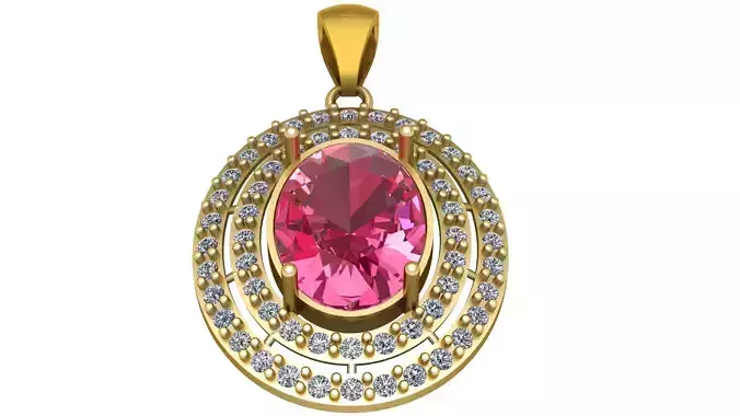 ASTERA PINK SAPPHIRE AND DIAMOND PENDANT 3D PRINTABLE MODEL 3D print model
