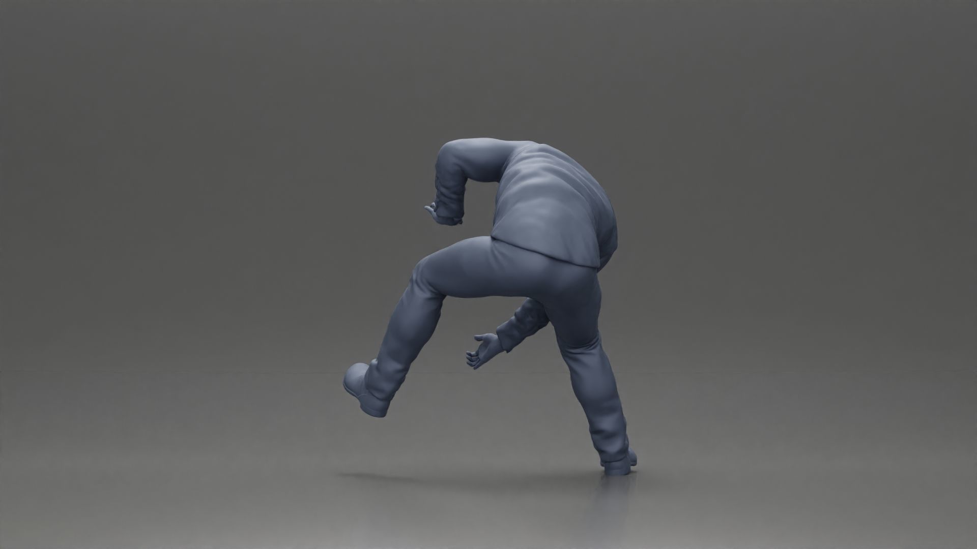 Man sitting on a vintage motorcycle checking it for restoration 3D print model_21