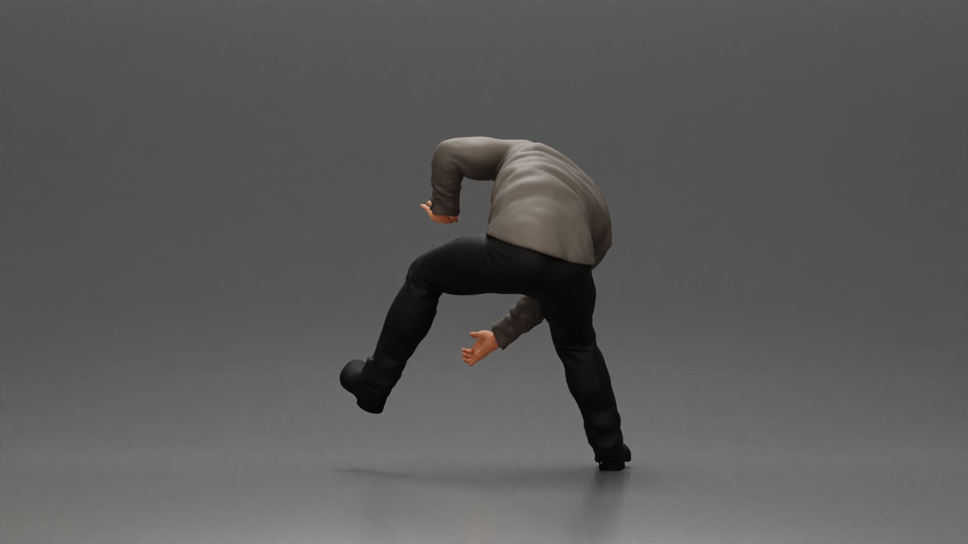 Man sitting on a vintage motorcycle checking it for restoration 3D print model_15