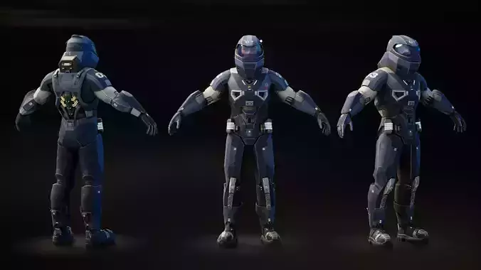 Space Soldier Low-poly 3D model
