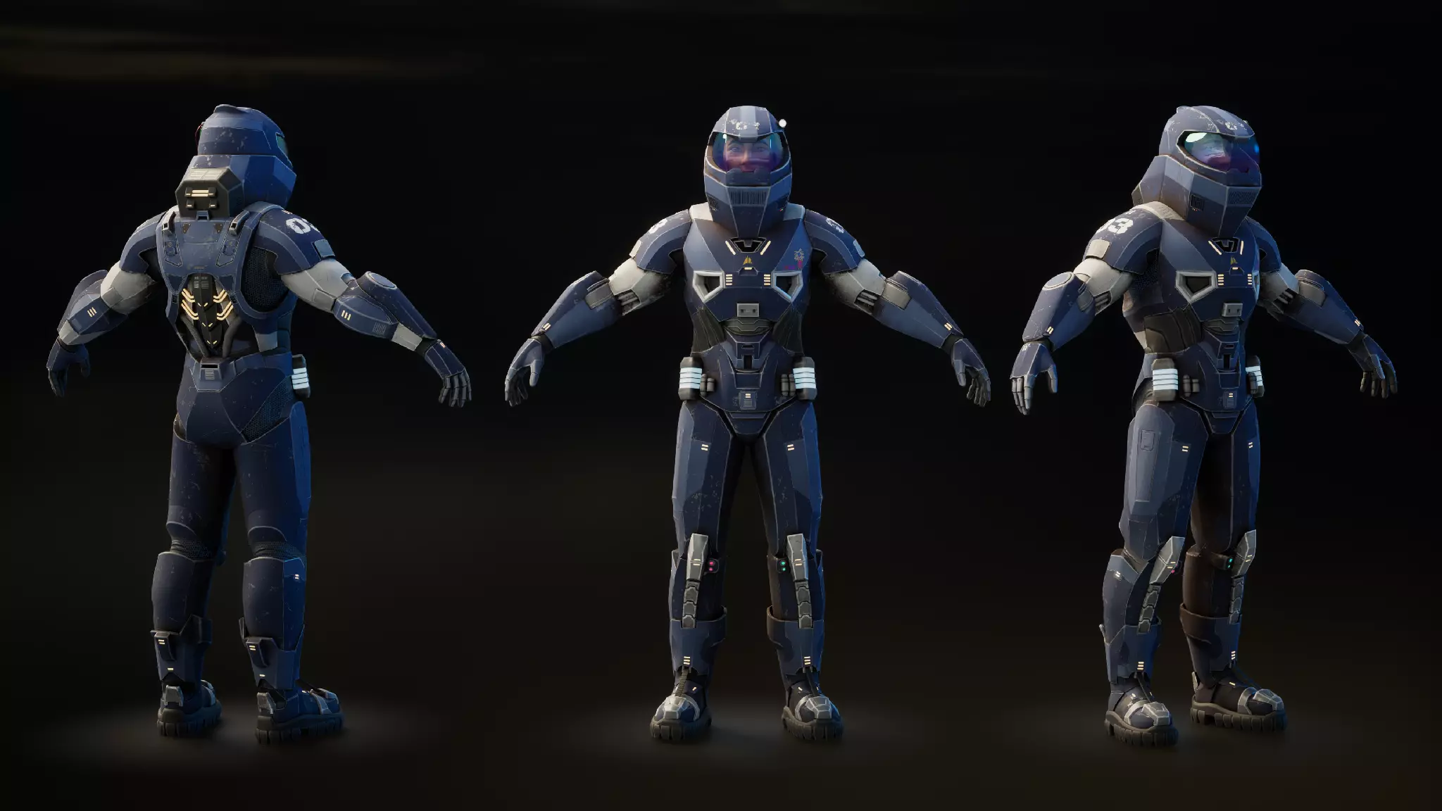 Space Soldier Low-poly 3D model_0