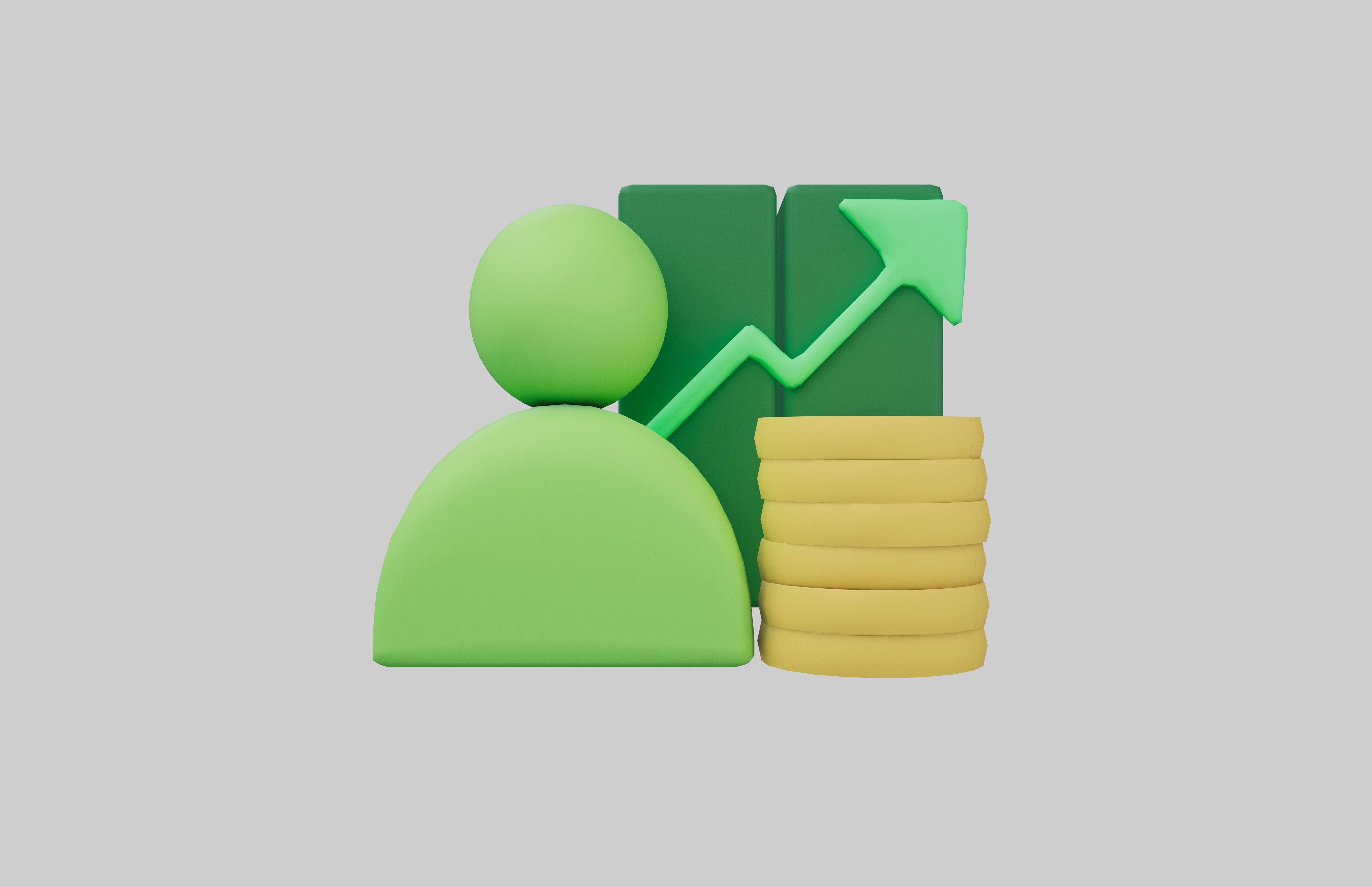 Salary Increase Icon v1 002 Low-poly 3D model_1