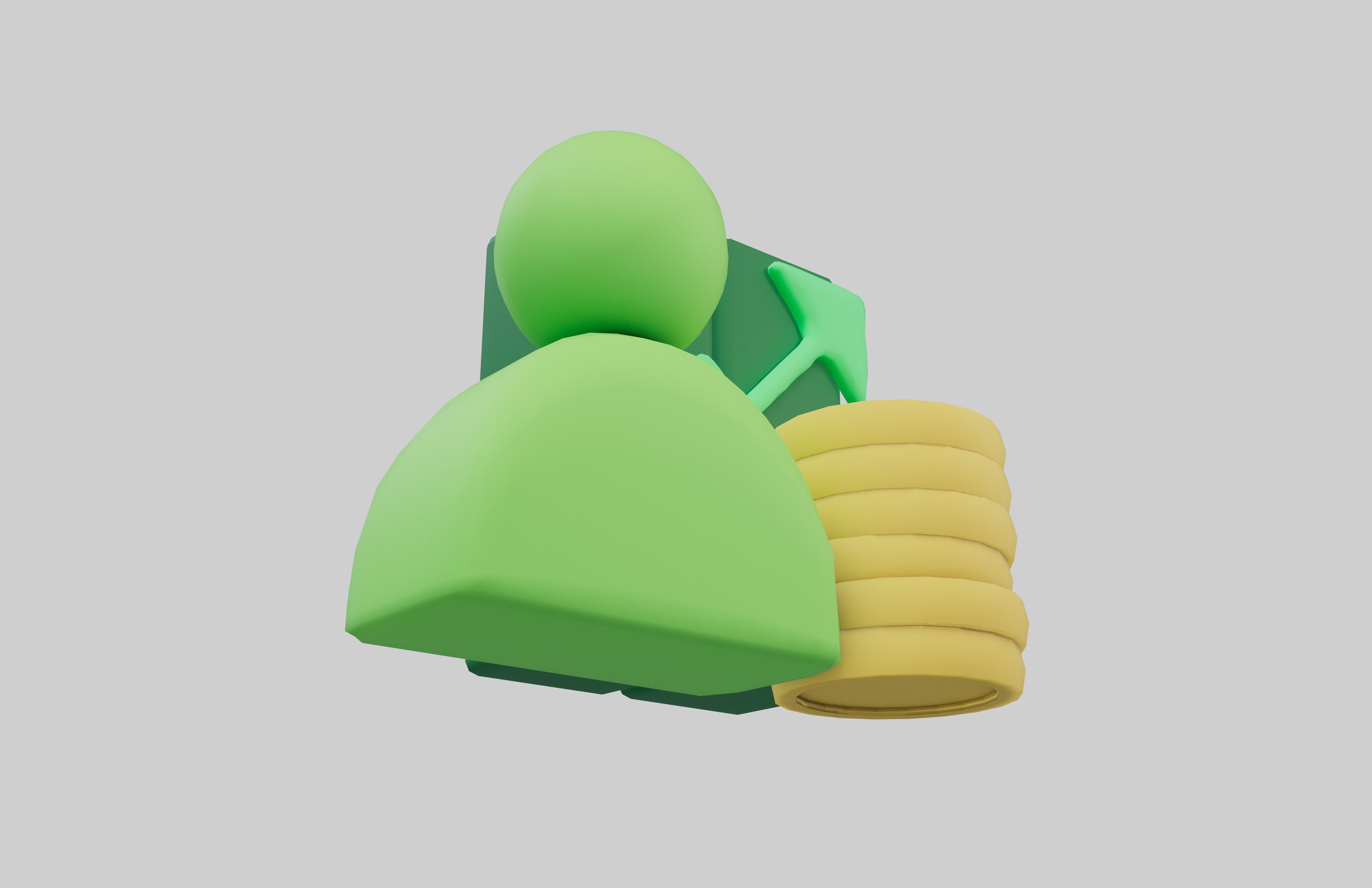 Salary Increase Icon v1 002 Low-poly 3D model_3