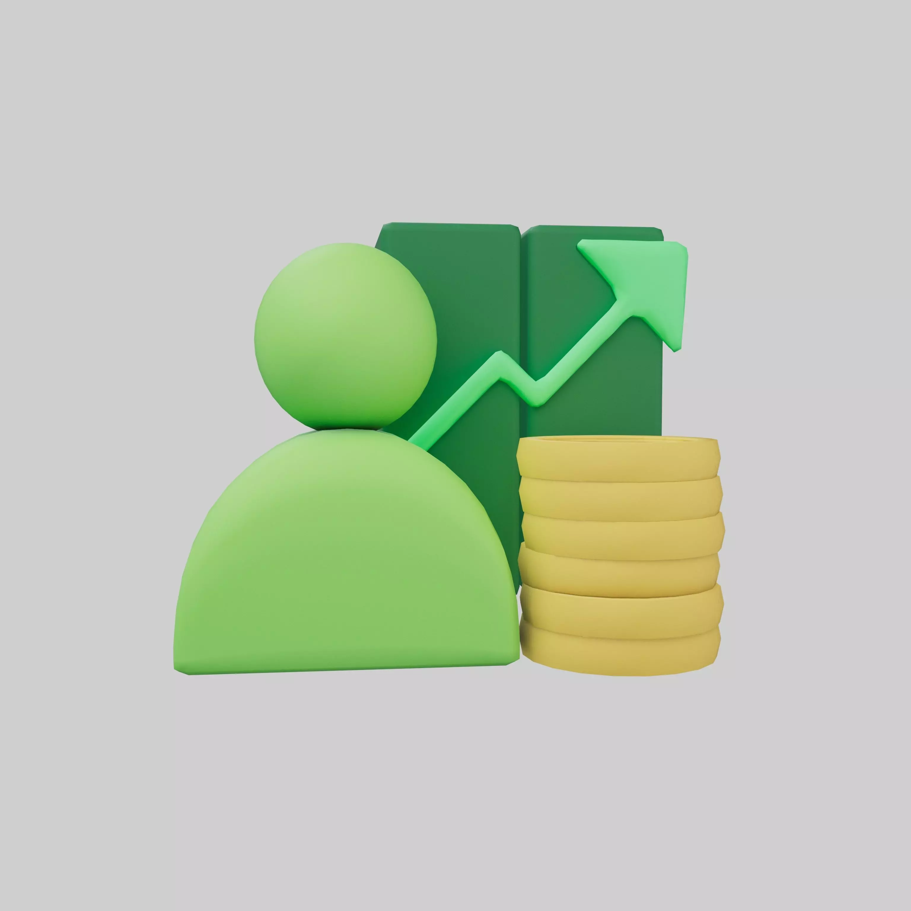 Salary Increase Icon v1 002 Low-poly 3D model_0