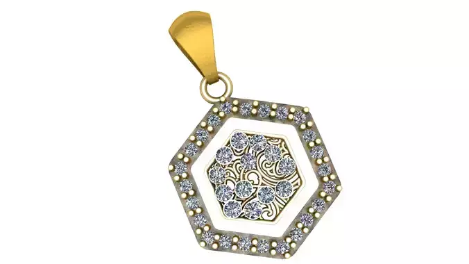 DIAMOND HONEYCOMB PENDANT 3D PRINTABLE MODEL