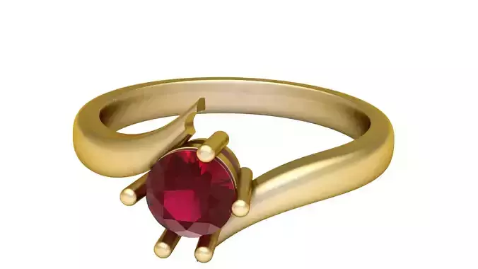 SINGLE DIAMOND SOLITAIRE RING 3D PRINTABLE MODEL 3D print model