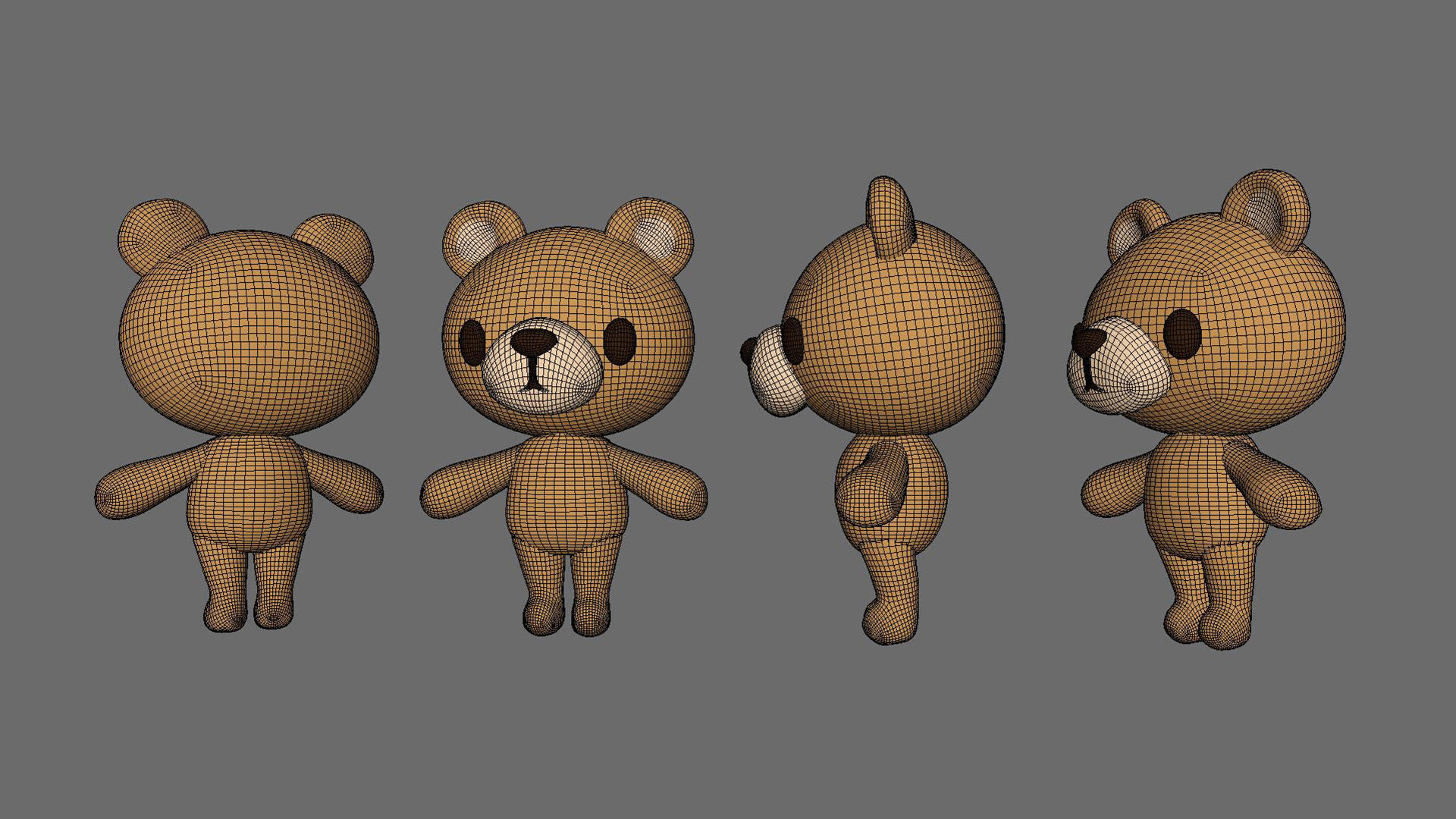Little Bear Animated Cute 3D Models For Games And Animations Low-poly 3D model_12