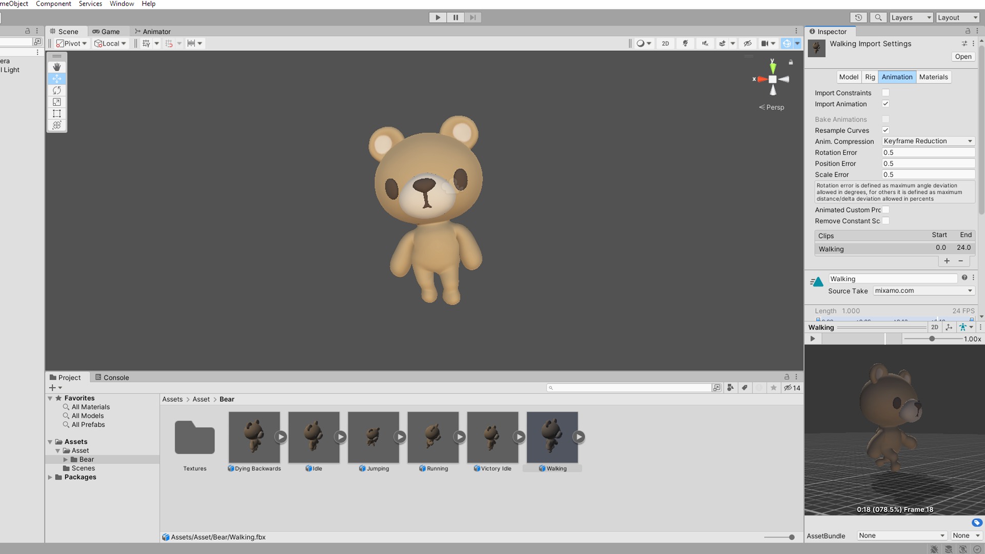Little Bear Animated Cute 3D Models For Games And Animations Low-poly 3D model_2
