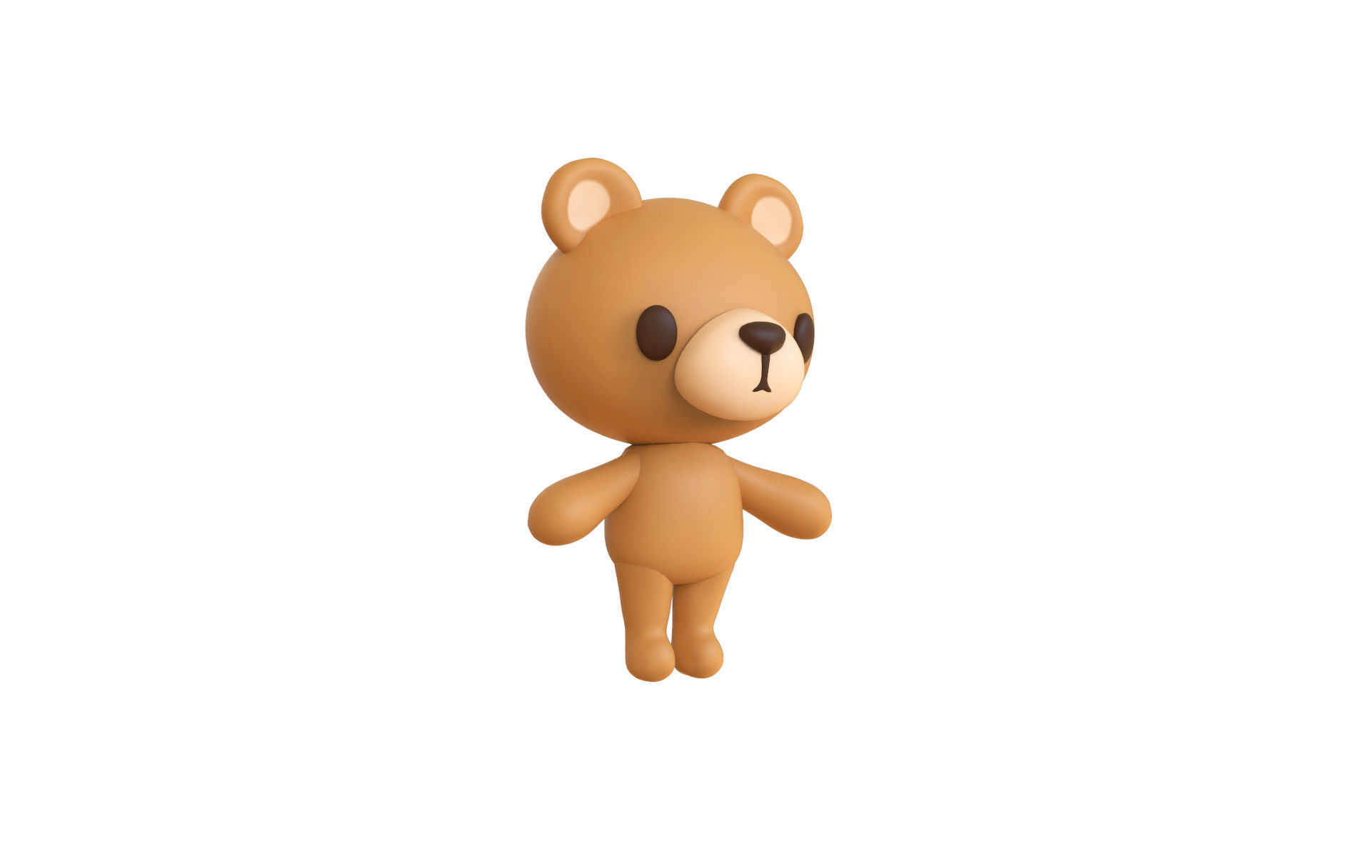 Little Bear Animated Cute 3D Models For Games And Animations Low-poly 3D model_8