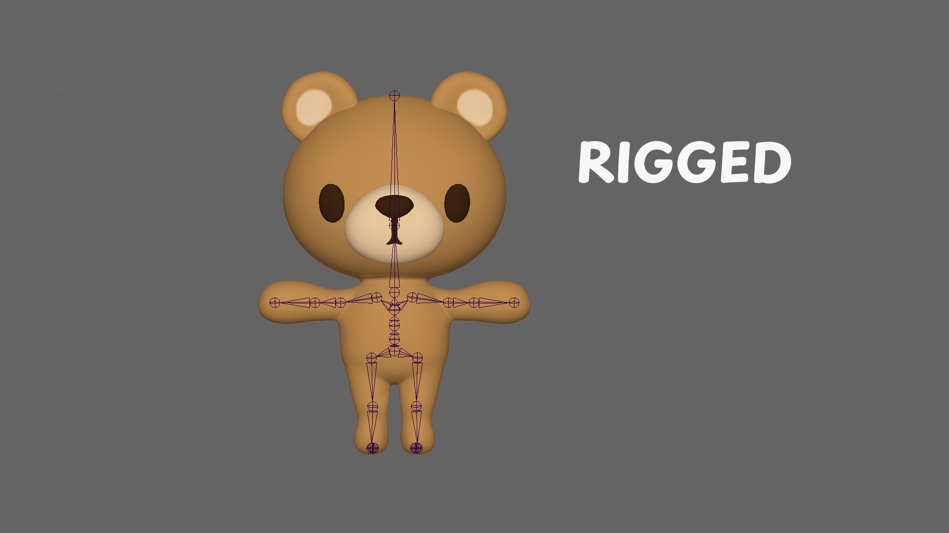 Little Bear Animated Cute 3D Models For Games And Animations Low-poly 3D model_3
